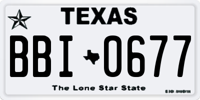 TX license plate BBI0677