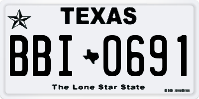 TX license plate BBI0691