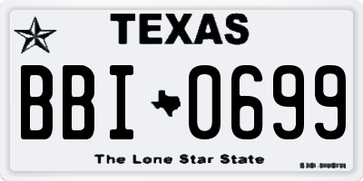 TX license plate BBI0699