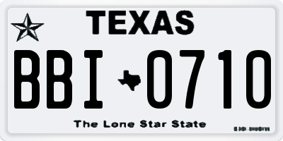 TX license plate BBI0710