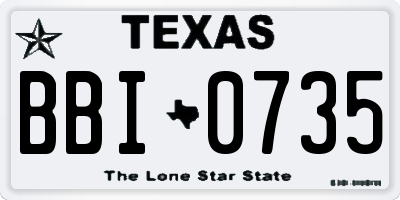 TX license plate BBI0735
