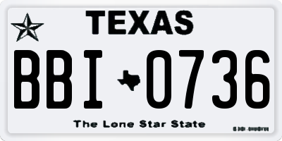 TX license plate BBI0736