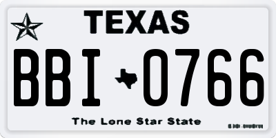 TX license plate BBI0766
