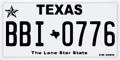 TX license plate BBI0776