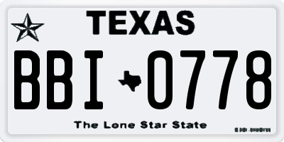 TX license plate BBI0778