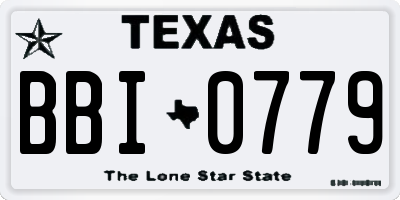 TX license plate BBI0779