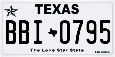 TX license plate BBI0795