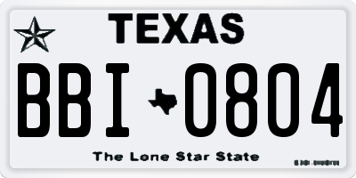 TX license plate BBI0804