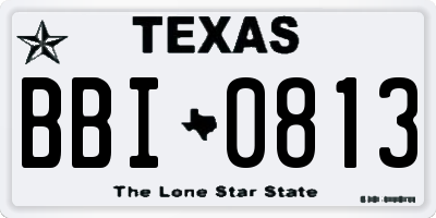 TX license plate BBI0813