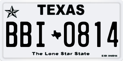 TX license plate BBI0814