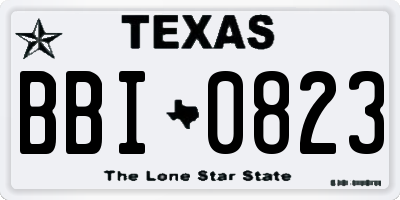 TX license plate BBI0823