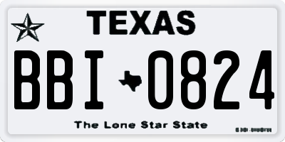 TX license plate BBI0824