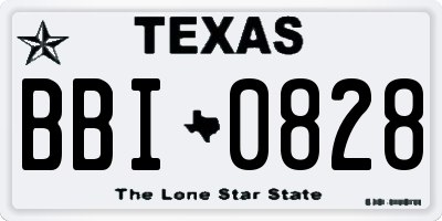 TX license plate BBI0828