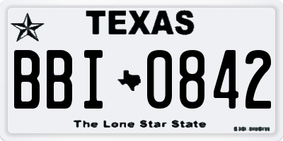 TX license plate BBI0842