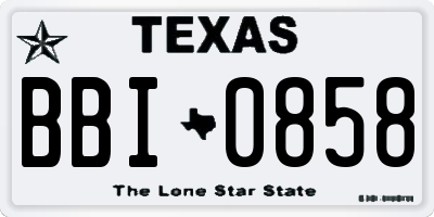 TX license plate BBI0858