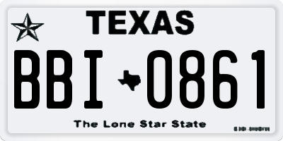 TX license plate BBI0861