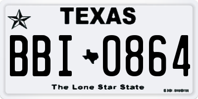 TX license plate BBI0864