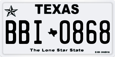 TX license plate BBI0868