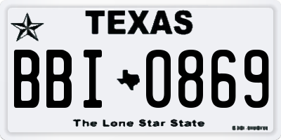 TX license plate BBI0869