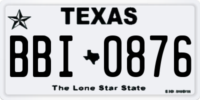 TX license plate BBI0876