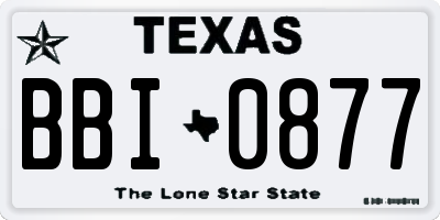 TX license plate BBI0877
