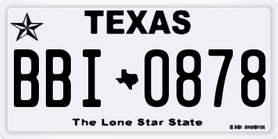 TX license plate BBI0878