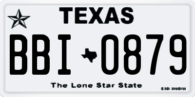 TX license plate BBI0879