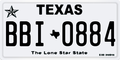 TX license plate BBI0884