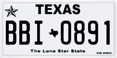 TX license plate BBI0891