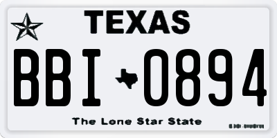 TX license plate BBI0894