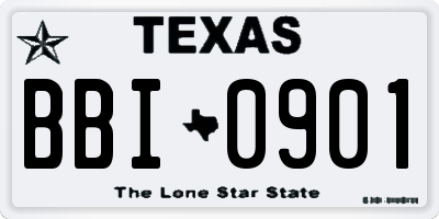 TX license plate BBI0901