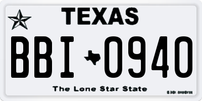 TX license plate BBI0940