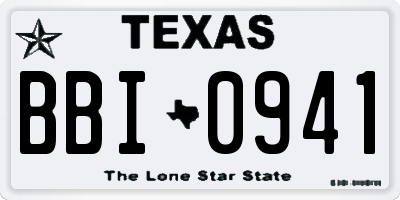 TX license plate BBI0941