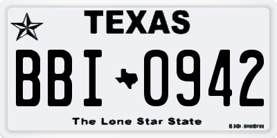 TX license plate BBI0942