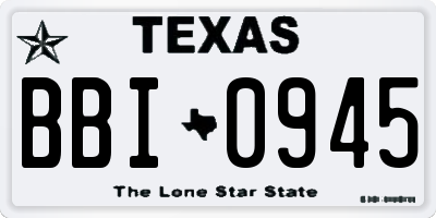 TX license plate BBI0945