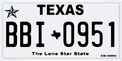 TX license plate BBI0951