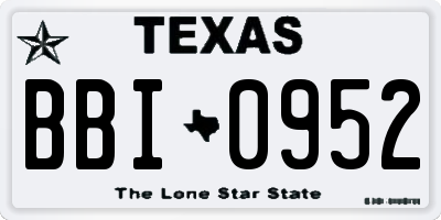 TX license plate BBI0952