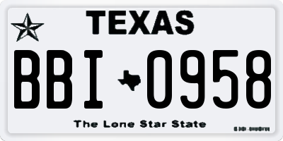 TX license plate BBI0958