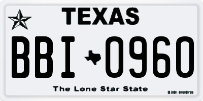 TX license plate BBI0960