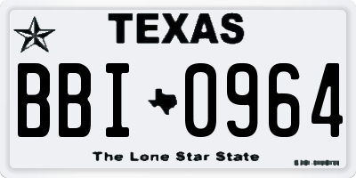 TX license plate BBI0964