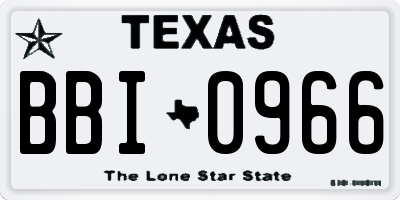 TX license plate BBI0966