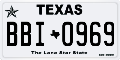 TX license plate BBI0969