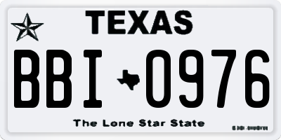 TX license plate BBI0976