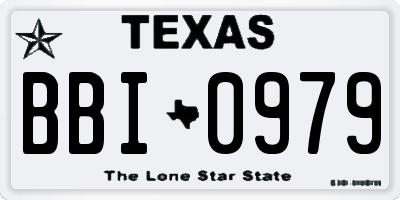 TX license plate BBI0979