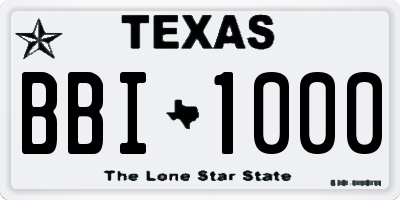 TX license plate BBI1000