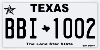 TX license plate BBI1002