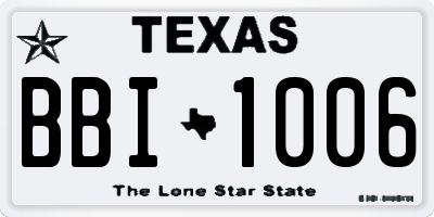 TX license plate BBI1006