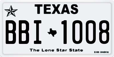 TX license plate BBI1008