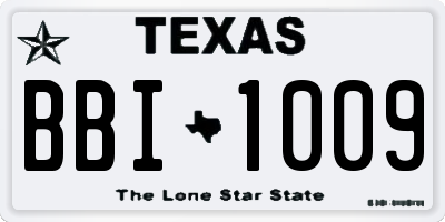 TX license plate BBI1009