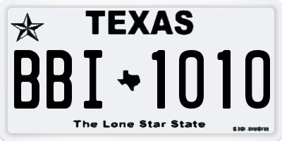 TX license plate BBI1010